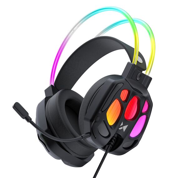 Wozinsky WSG-1118 Wired Gaming Headphones with Microphone and RGB Backlight - Black