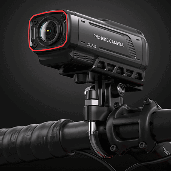 AKEEYO 730Pro 4K Handlebar Video Recorder Sports Camera for Bikes and Motorcycles - Black
