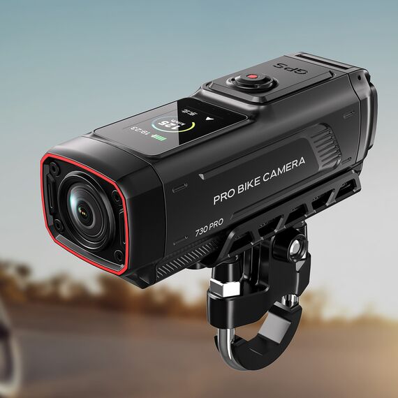 AKEEYO 730Pro 4K Handlebar Video Recorder Sports Camera for Bikes and Motorcycles - Black