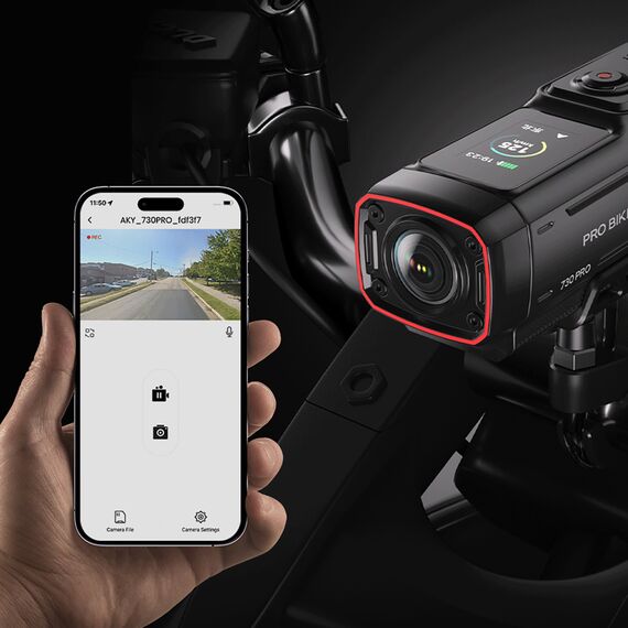 AKEEYO 730Pro 4K Handlebar Video Recorder Sports Camera for Bikes and Motorcycles - Black