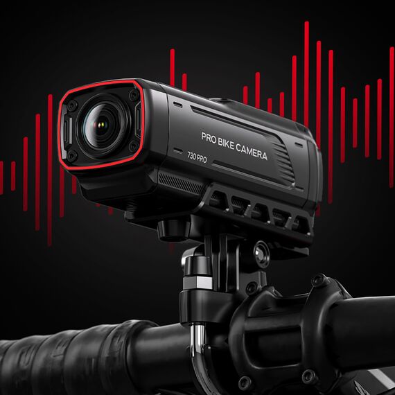 AKEEYO 730Pro 4K Handlebar Video Recorder Sports Camera for Bikes and Motorcycles - Black