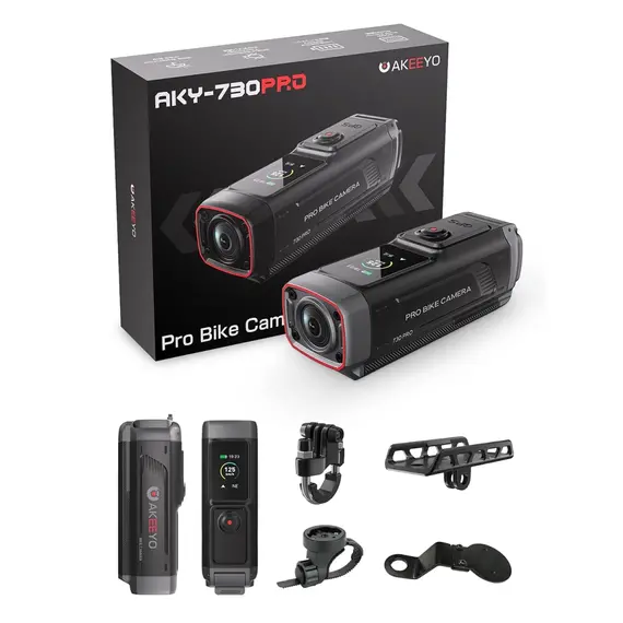 AKEEYO 730Pro 4K Handlebar Video Recorder Sports Camera for Bikes and Motorcycles - Black