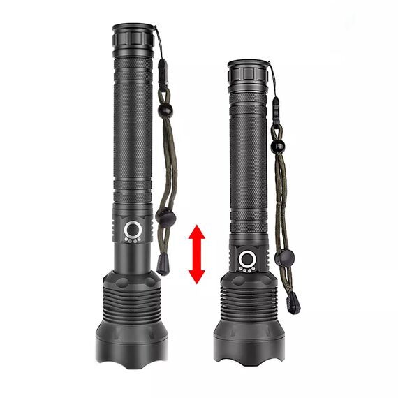 Wozinsky WLT-20W tactical flashlight 20 W 2000 lm CREE diodes IP65 with adjustable beam - black