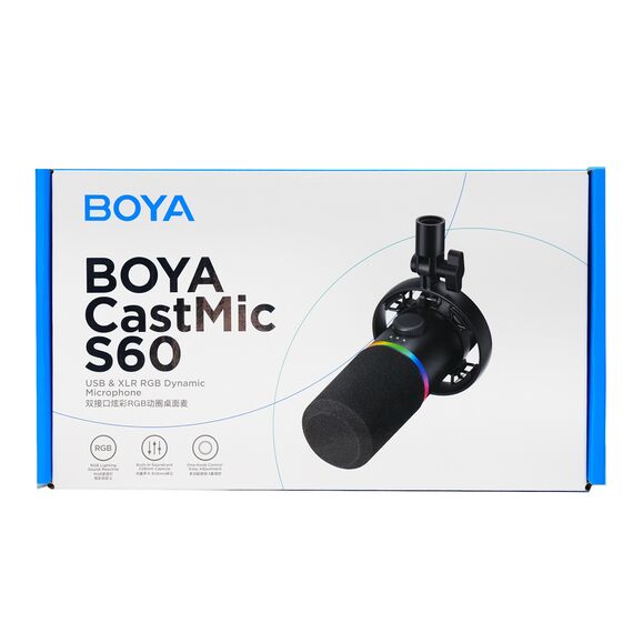 BOYA CastMic S60 Wired Dynamic Gaming Microphone USB XLR - Black