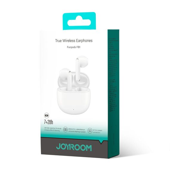 Joyroom JR-FB1 Funpods Bluetooth 6.0 In-Ear TWS Wireless Headphones - White