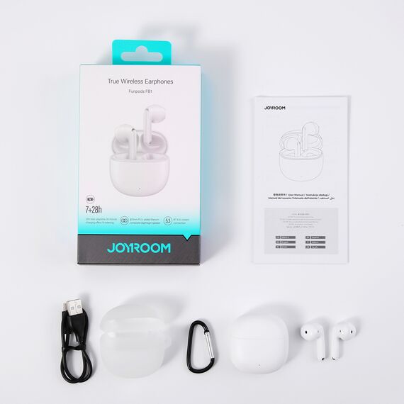 Joyroom JR-FB1 Funpods Bluetooth 6.0 In-Ear TWS Wireless Headphones - White