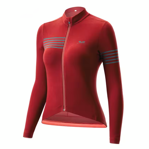 Rockbros YPW065 TVI Women's Long Sleeve Cycling Jersey Fall/Winter L - Red