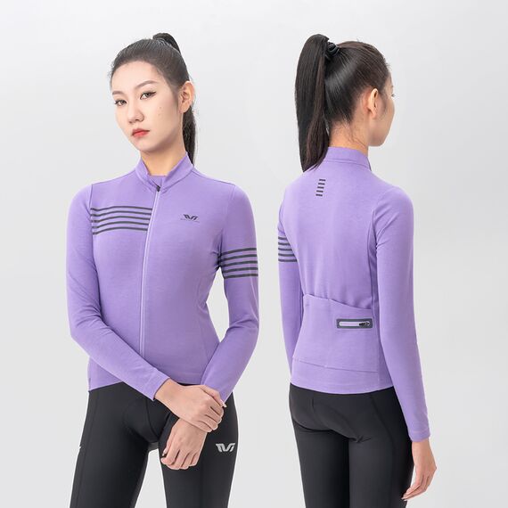 Rockbros YPW065 TVI Women's Long Sleeve Cycling Jersey Fall/Winter L - Purple