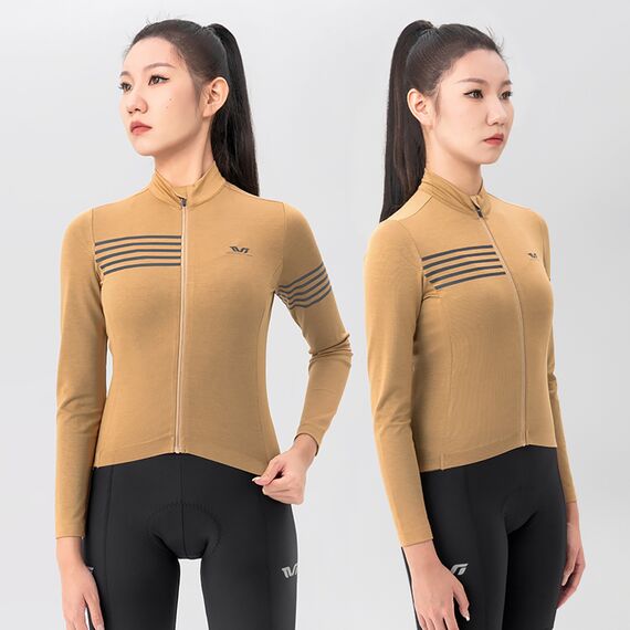 Rockbros YPW065 TVI Women's Long Sleeve Cycling Jersey Fall/Winter M - Yellow