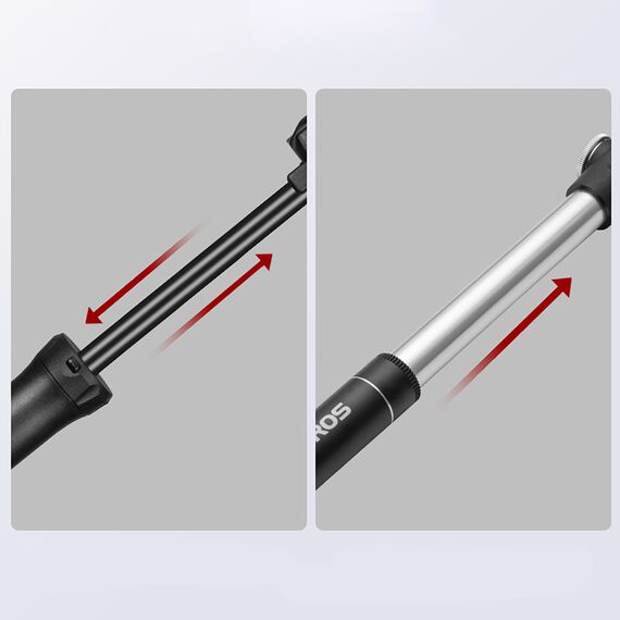 ROCKBROS TM-1701P 80 PSI Mini Bicycle Pump for Presta and Schrader Valves - Black