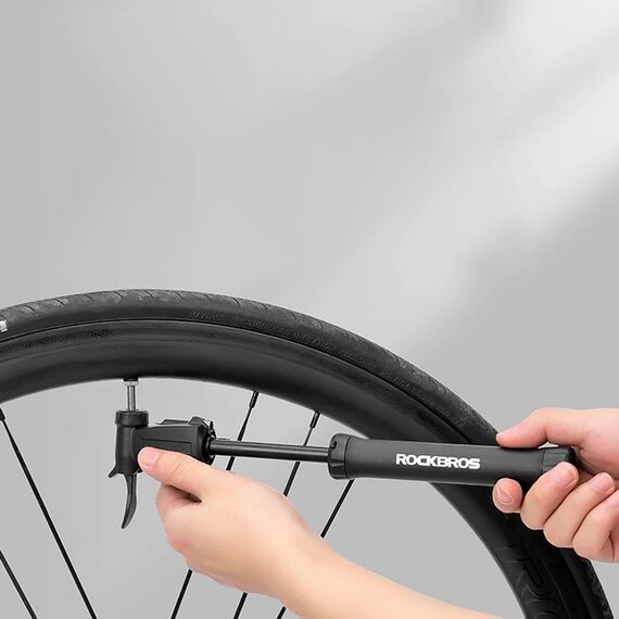 ROCKBROS TM-1701P 80 PSI Mini Bicycle Pump for Presta and Schrader Valves - Black