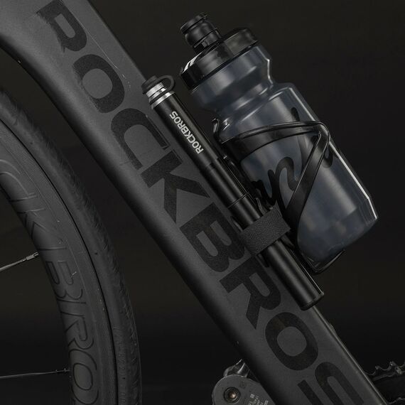 Rockbros JG-PB-004 lightweight bicycle pump with pressure gauge - black
