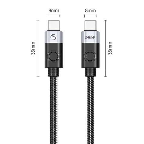 Orico CC240 USB-C to USB-C Cable 240W USB4 40Gb/s 8K 60Hz 0.5m - Black