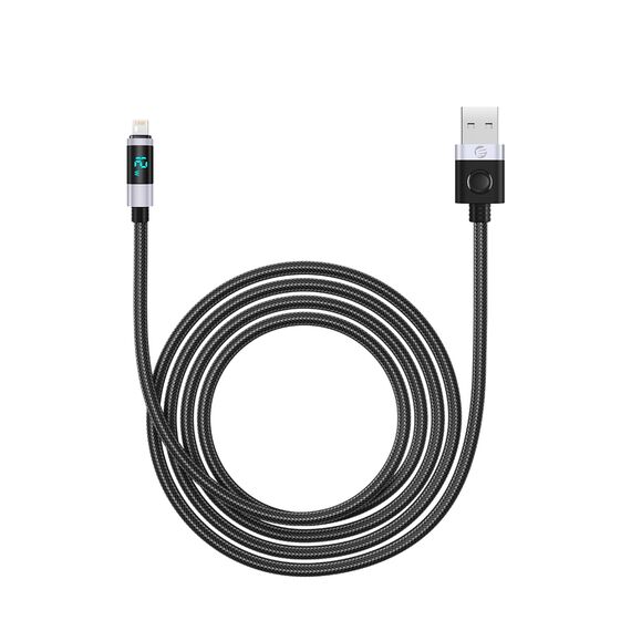 Orico LDA2L USB-A to Lightning Cable 12W with LED Display 0.5m - Black and Silver