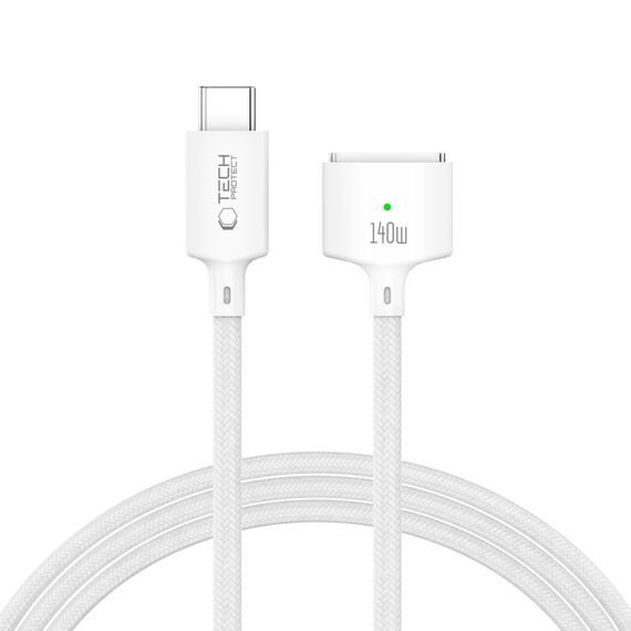 Tech-Protect MMC01 Ultraboost USB-C / USB-C MagSafe 3 140W 200cm Cable for MacBook - White