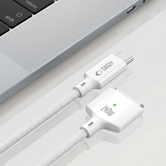 Tech-Protect MMC01 Ultraboost USB-C / USB-C MagSafe 3 140W 200cm Cable for MacBook - White