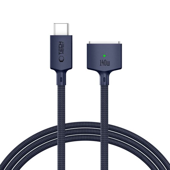 Tech-Protect MMC01 Ultraboost USB-C / USB-C MagSafe 3 140W 200cm Cable for MacBook - Navy Blue