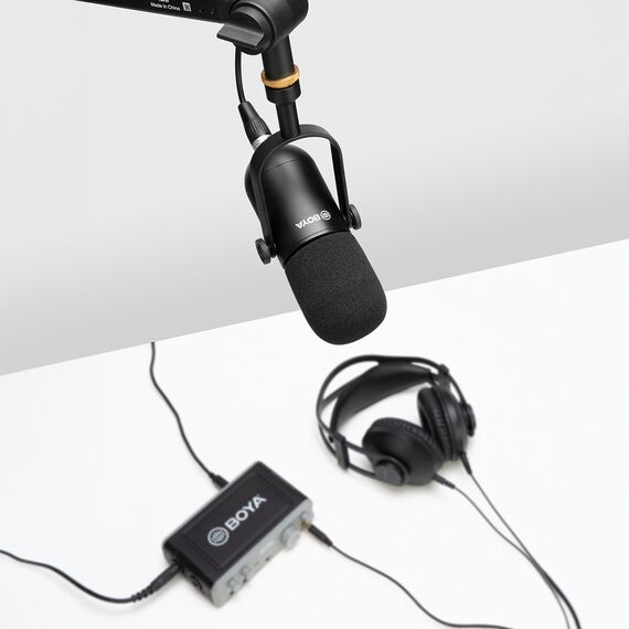 BOYA BY-DM500 Cardioid XLR Dynamic Microphone for Podcasts - Black