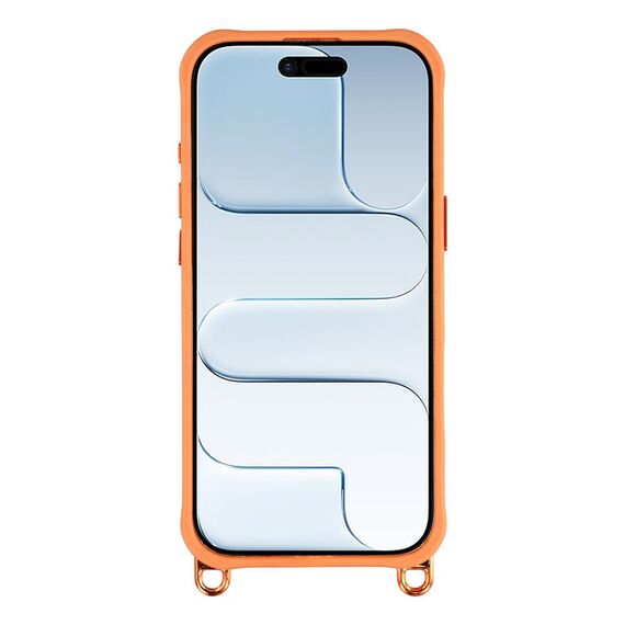 iPhone 17 Case with Adjustable Crossbody Lanyard and MagSafe Compatible Camera Frame as a Stand - Orange