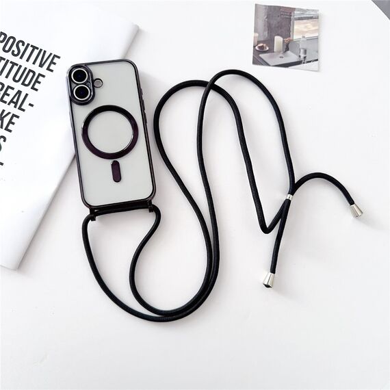 iPhone 17 Case with Crossbody Strap, MagSafe Compatible - Black