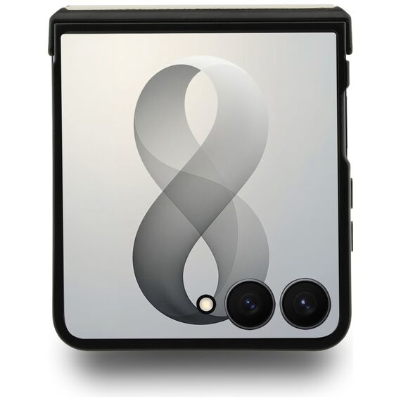 Etui Guess Magnetic Ring Stand Grained Classic Logo MagSafe na Samsung Galaxy Z Flip 8 - beżowe