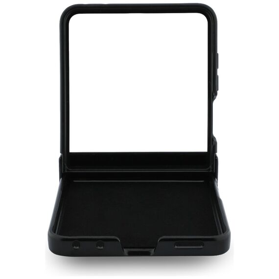 Etui Guess Magnetic Ring Stand Grained Classic Logo MagSafe na Samsung Galaxy Z Flip 8 - beżowe