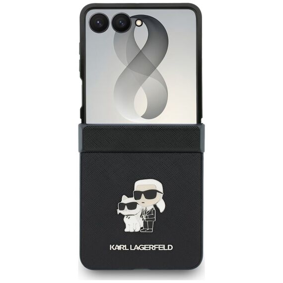 Etui Karl Lagerfeld Karl&Choupette Saffiano Pins na Samsung Galaxy Z Flip 8 - czarne