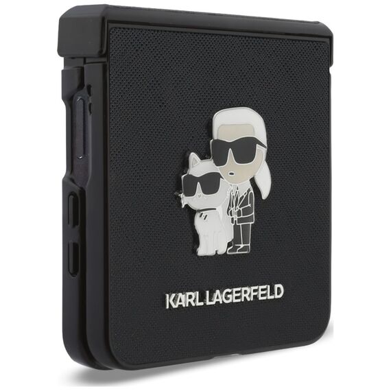 Etui Karl Lagerfeld Karl&Choupette Saffiano Pins na Samsung Galaxy Z Flip 8 - czarne