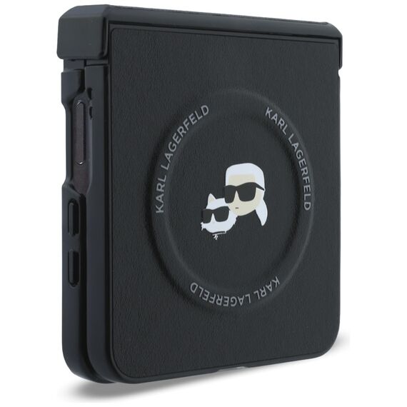 Etui Karl Lagerfeld Karl&Choupette Pins MagSafe na Samsung Galaxy Z Flip 8 - czarne