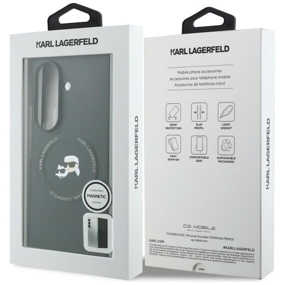Etui Karl Lagerfeld Karl&Choupette Pins MagSafe na Samsung Galaxy Z Fold 8 Ultra - czarne