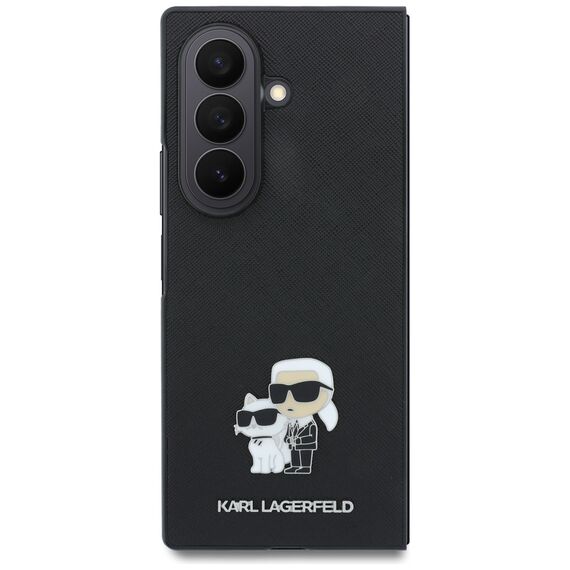 Etui Karl Lagerfeld Saffiano Karl&Choupette Pin na Samsung Galaxy Z Fold 8 Ultra - czarne