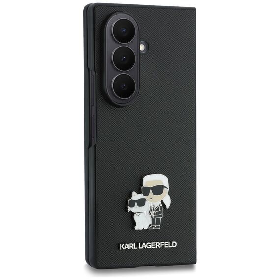 Etui Karl Lagerfeld Saffiano Karl&Choupette Pin na Samsung Galaxy Z Fold 8 Ultra - czarne