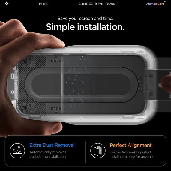 Spigen Glas.tR EZ Fit Pro HD 2-Pack Privacy Tempered Glass for Google Pixel 10/11