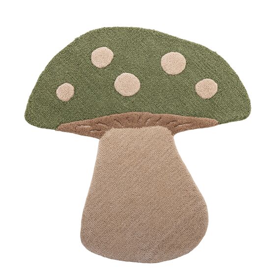Bloomingville MINI - Mushroom Rug - Green - Wool /