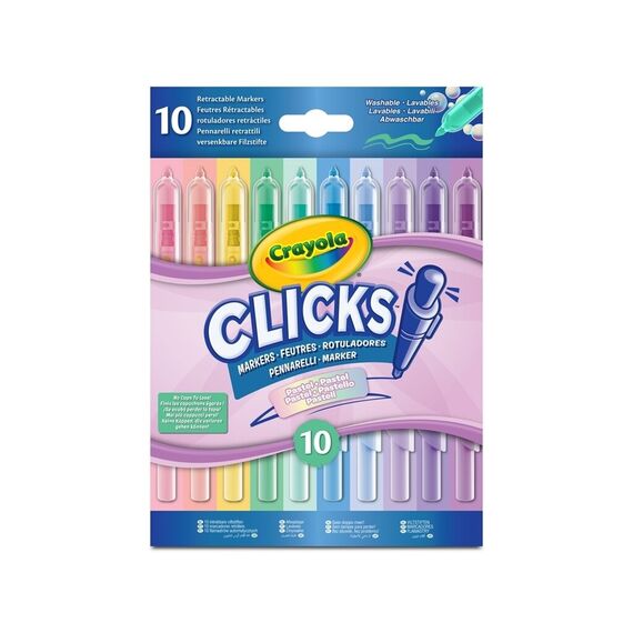 Crayola - Clicks Retractable Markers 10 Pcs - Pastel (358-588378) /