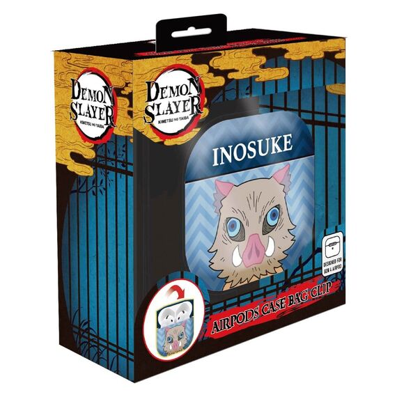 Demon Slayer 3D Foam Airpods Case Bag Clip Inosuke Display (12)