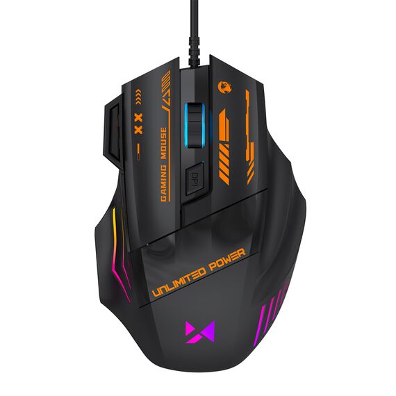 Wozinsky WMGK-1179W Wired Optical Gaming Mouse 7200 DPI with Backlight - Black