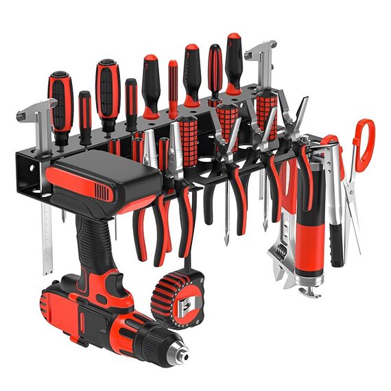 Maclean Wall-Mounted Organizer / Tool Shelf, black, dimensions 40x14.5x4.6 cm, max. 30 kg, MC-141