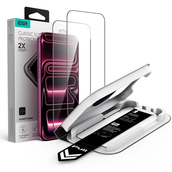 ESR UltraFit Classic 2-Pack Tempered Glass for iPhone 18 Pro Max / 17 Pro Max - Black