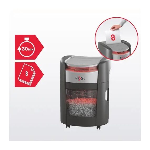 Rexel ShredMax AutoFeed+ 150X paper shredder, P4, 150 sheets, 15-litre waste bin