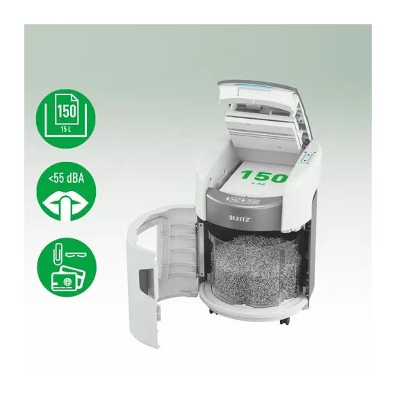Leitz IQ Optimax AutoFeed 150 Shredder, P5, 150 sheets, 15 l