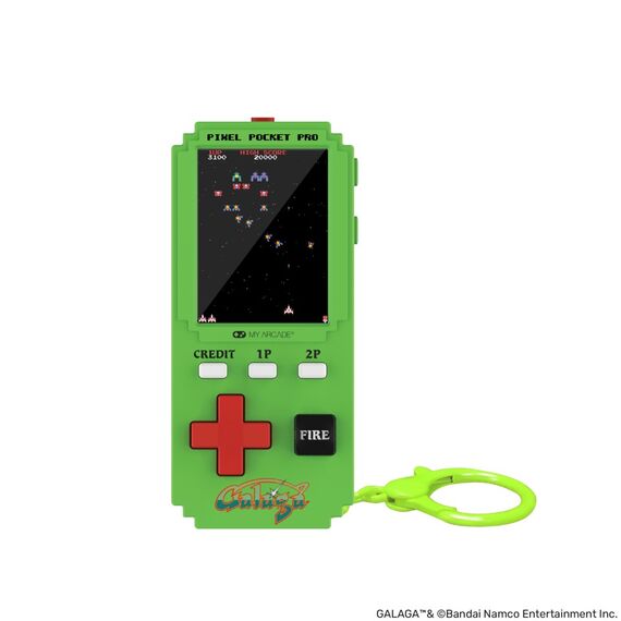 MY ARCADE - Pixel Pocket Pro Galaga Gaming System - 2-inch Full-Color Vertical Screen /