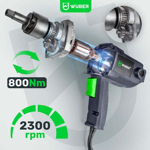 Electric impact wrench 800 Nm 1/2" for wheels in case W33250 WUBER