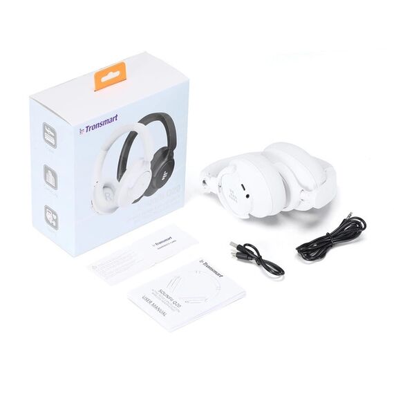 Tronsmart SOUNFII Q20S Hybrid ANC Wireless Headphones with Active Noise Cancelling - White - OUTLET