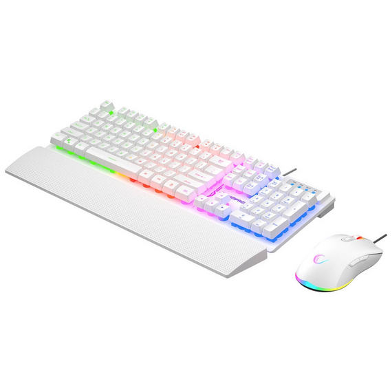 RAMPAGE FORTUNA GAMING SET KEYBOARD WITH MOUSE PAD AND MOUSE White