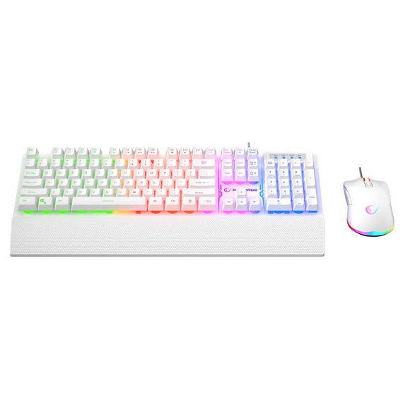RAMPAGE FORTUNA GAMING SET KEYBOARD WITH MOUSE PAD AND MOUSE White
