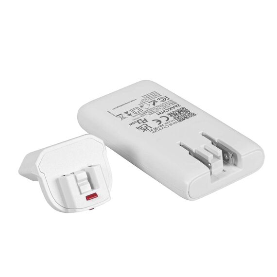 Akyga USB Ladegerät 65 W USB-C®, USB-A Weiß Headphones, Mobile phone, Tablet, Telephone, Universal, Portable speaker, Portable printer, Portable gaming console, Netbook, Laptop, Mobile computer White AC Fast charging Auto
