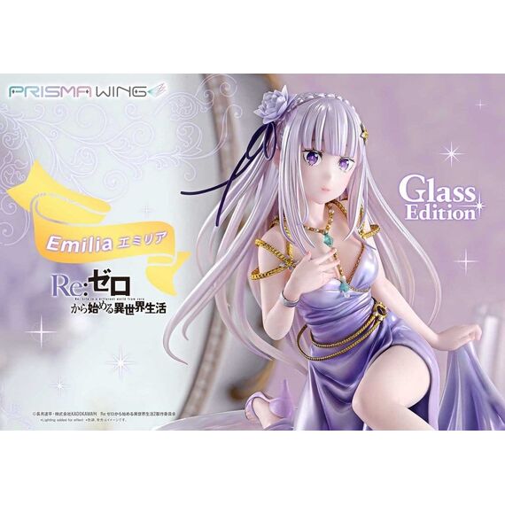 Re:Zero Prisma Wing Statue 1/7 Emilia Glass Edition Bonus Version 29 cm