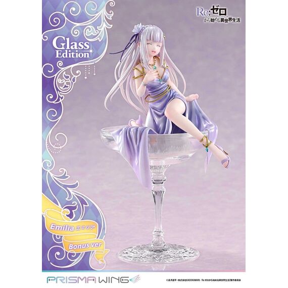 Re:Zero Prisma Wing Statue 1/7 Emilia Glass Edition Bonus Version 29 cm