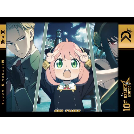 SPY X FAMILY - Loid, Yor & Anya - Golden Poster 30x40cm